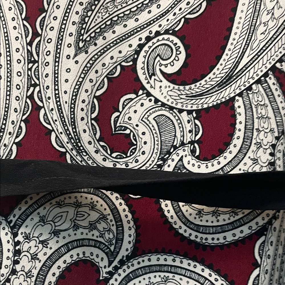 Ann Taylor Petite Paisley Shift Dress in Burgundy, Black, White - Picture 12 of 14